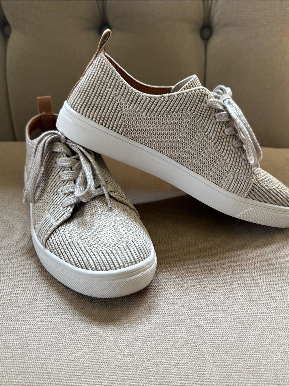 Lucky Brand Men's Knit Lace-Up Sneakers - Light Taupe
